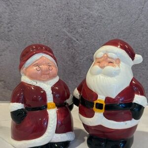 Festive Santa and Mrs. Claus Figurine Set